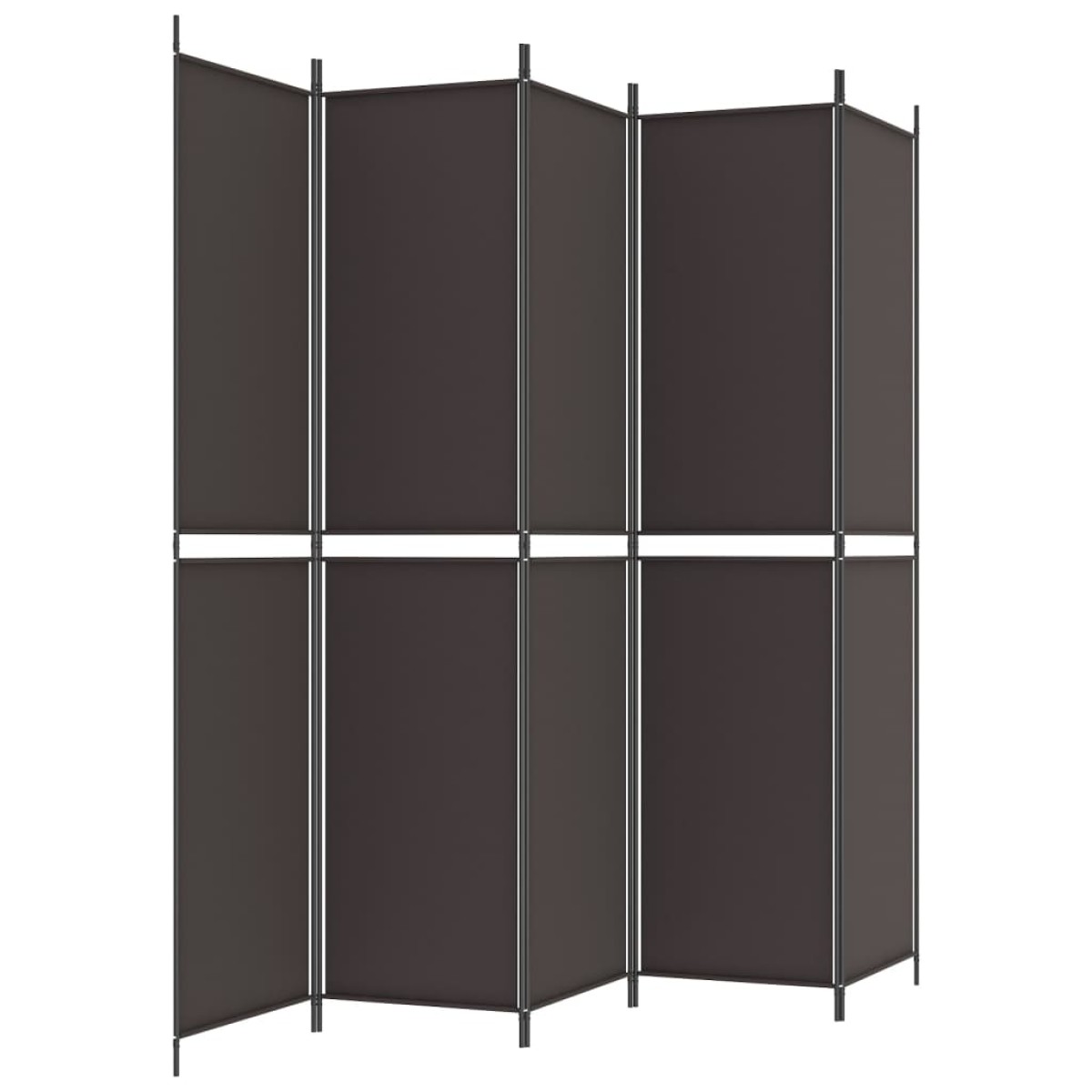 vidaXL Διαχωριστικό Δωματίου με 5 Πάνελ Καφέ 250x220 εκ. από Ύφασμα
