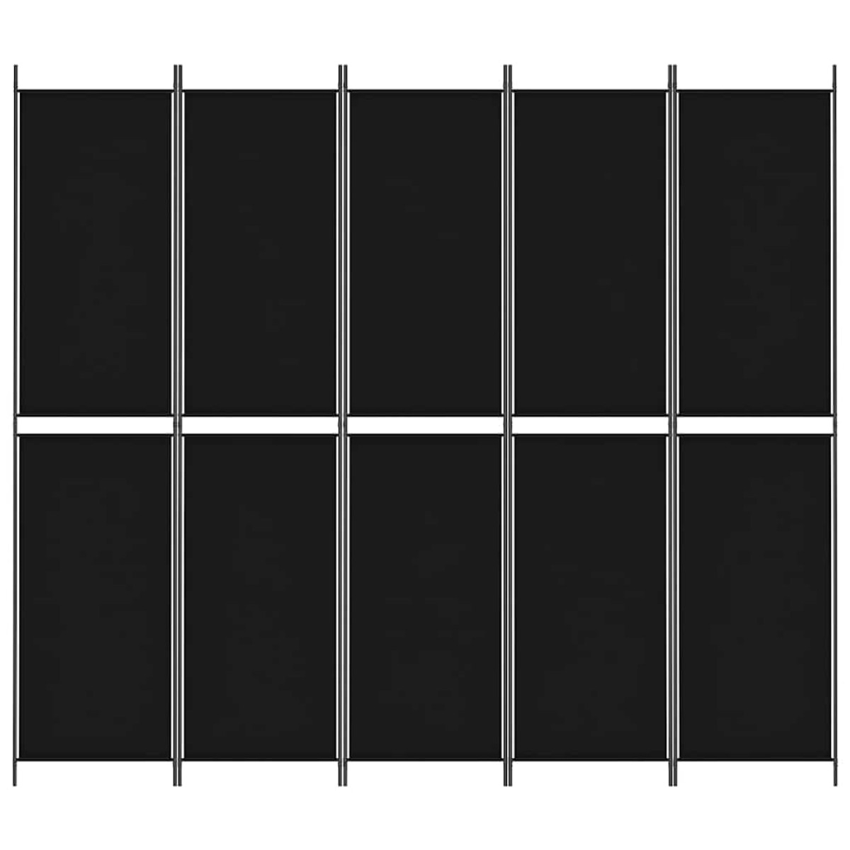 vidaXL Διαχωριστικό Δωματίου με 5 Πάνελ Μαύρο 250x220 εκ. από Ύφασμα