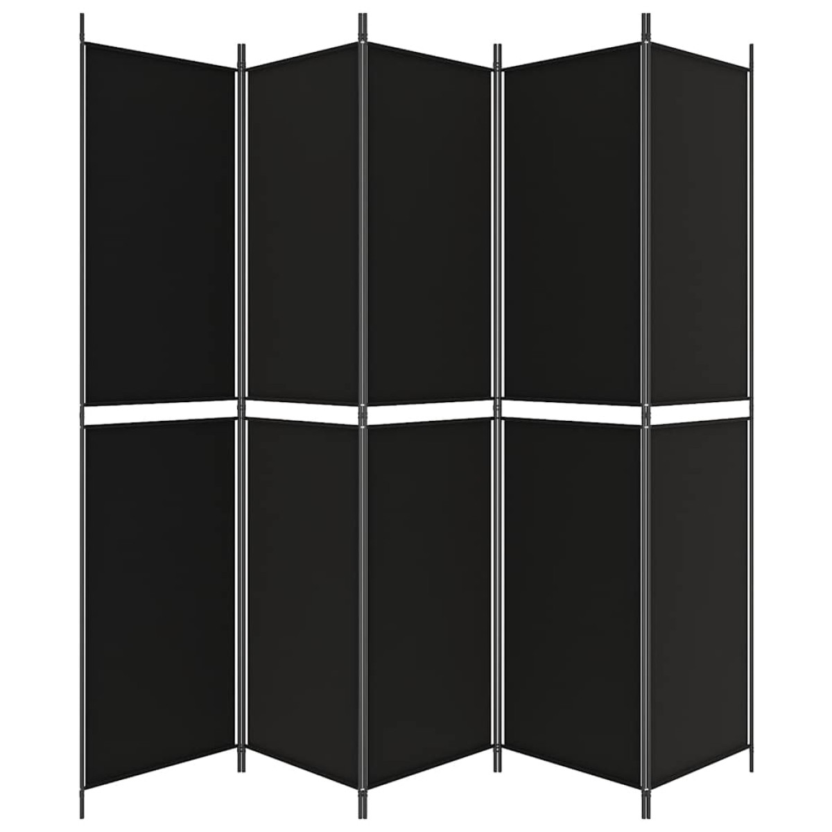 vidaXL Διαχωριστικό Δωματίου με 5 Πάνελ Μαύρο 250x220 εκ. από Ύφασμα