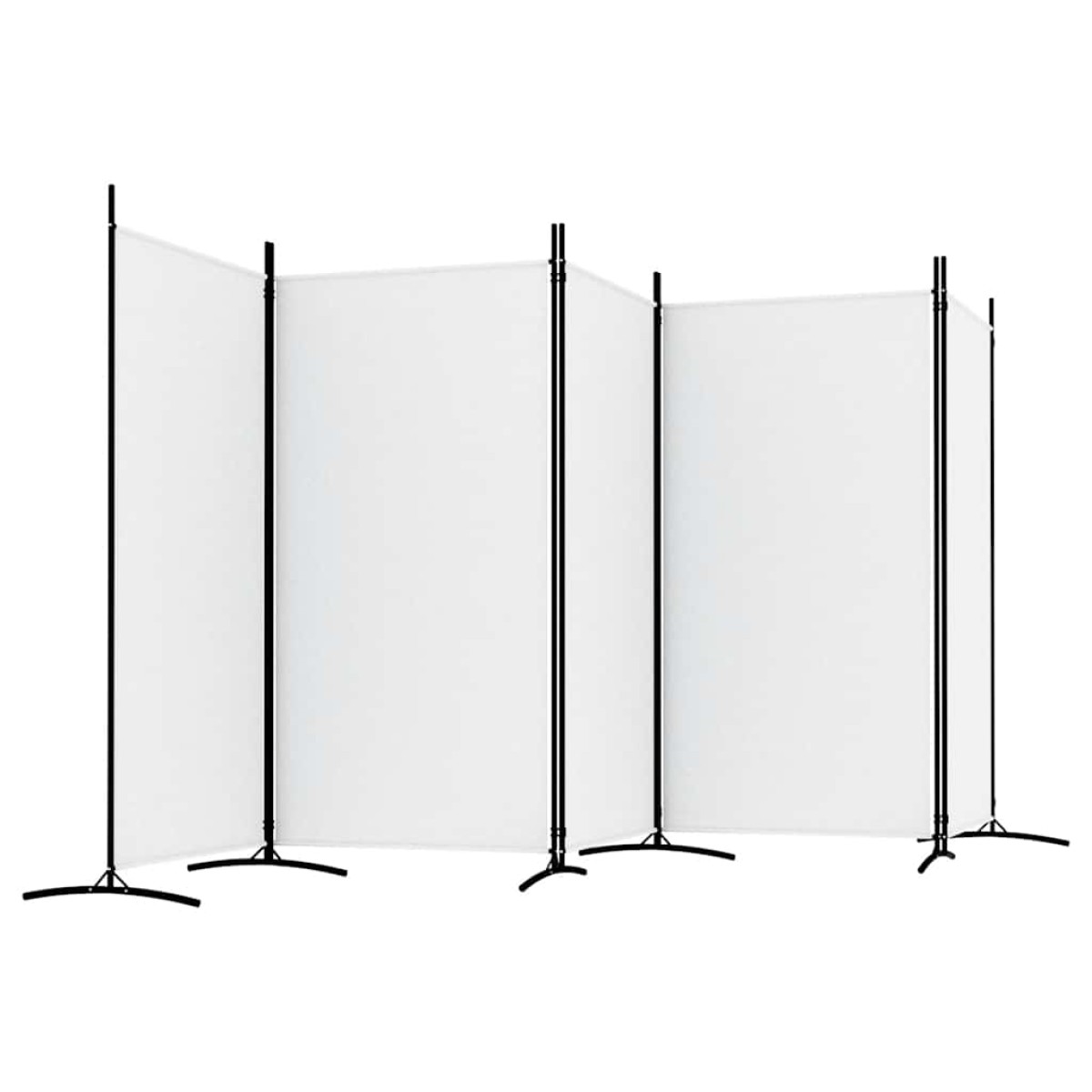 vidaXL Διαχωριστικό Δωματίου με 5 Πάνελ Λευκό 433x180 εκ. από Ύφασμα