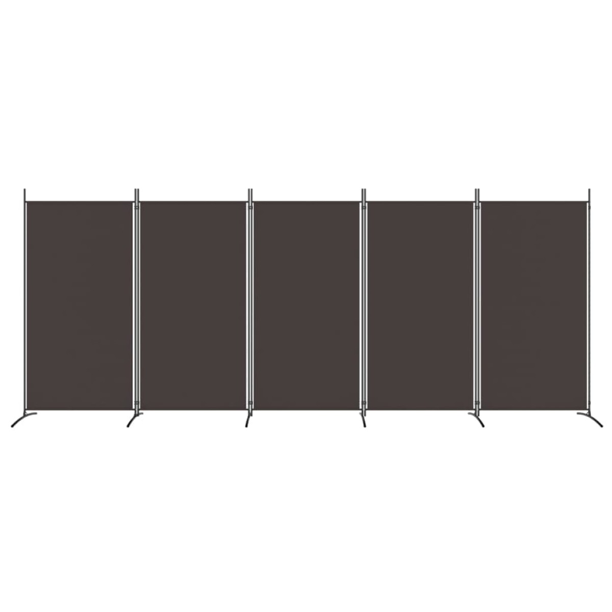 vidaXL Διαχωριστικό Δωματίου με 5 Πάνελ Καφέ 433x180 εκ. από Ύφασμα