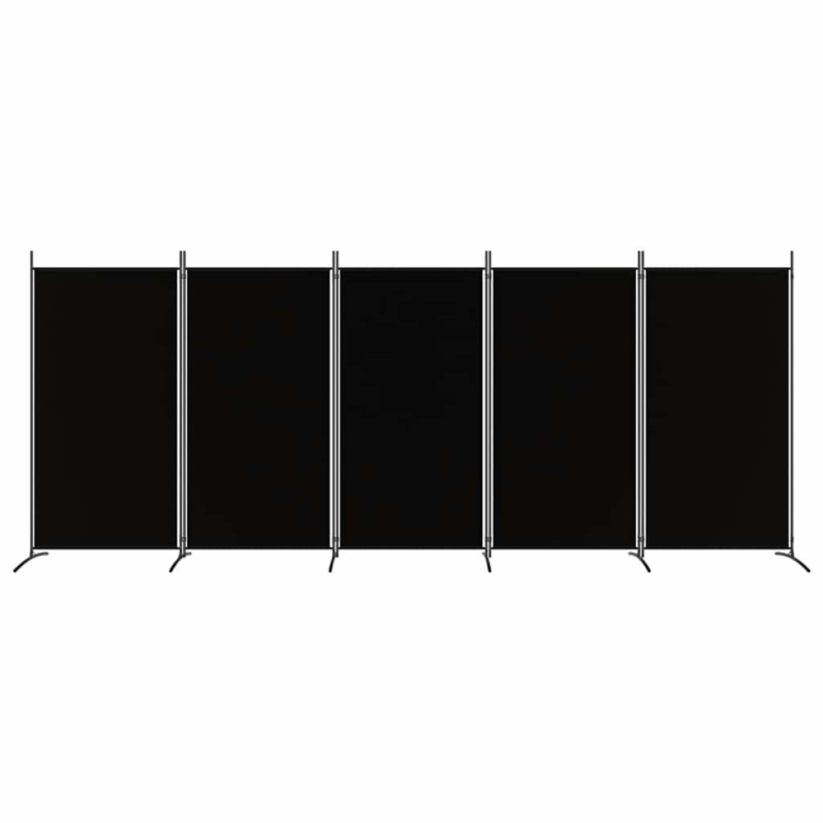 vidaXL Διαχωριστικό Δωματίου με 5 Πάνελ Μαύρο 433x180 εκ. από Ύφασμα