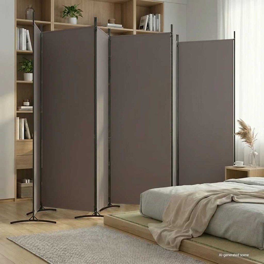 vidaXL Διαχωριστικό Δωματίου με 6 Πάνελ Ανθρακί 520x180 εκ. από Ύφασμα