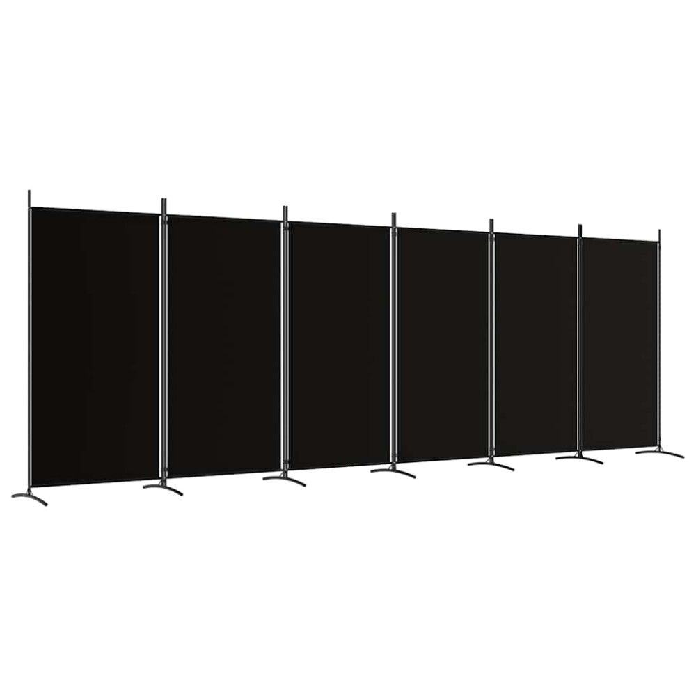 vidaXL Διαχωριστικό Δωματίου με 6 Πάνελ Μαύρο 520x180 εκ. από Ύφασμα