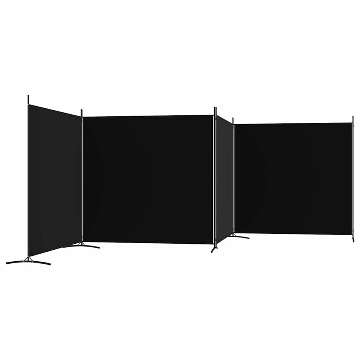 vidaXL Διαχωριστικό Δωματίου με 4 Πάνελ Μαύρο 698x180 εκ. από Ύφασμα