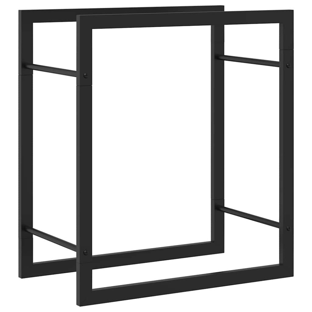 vidaXL Ραφιέρα Καυσόξυλων Ματ Μαύρο 50x28x56 εκ. Ατσάλι