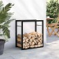 vidaXL Ραφιέρα Καυσόξυλων Ματ Μαύρο 50x28x56 εκ. Ατσάλι
