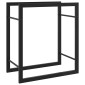 vidaXL Ραφιέρα Καυσόξυλων Ματ Μαύρο 50x28x56 εκ. Ατσάλι