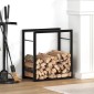vidaXL Ραφιέρα Καυσόξυλων Ματ Μαύρο 50x28x56 εκ. Ατσάλι
