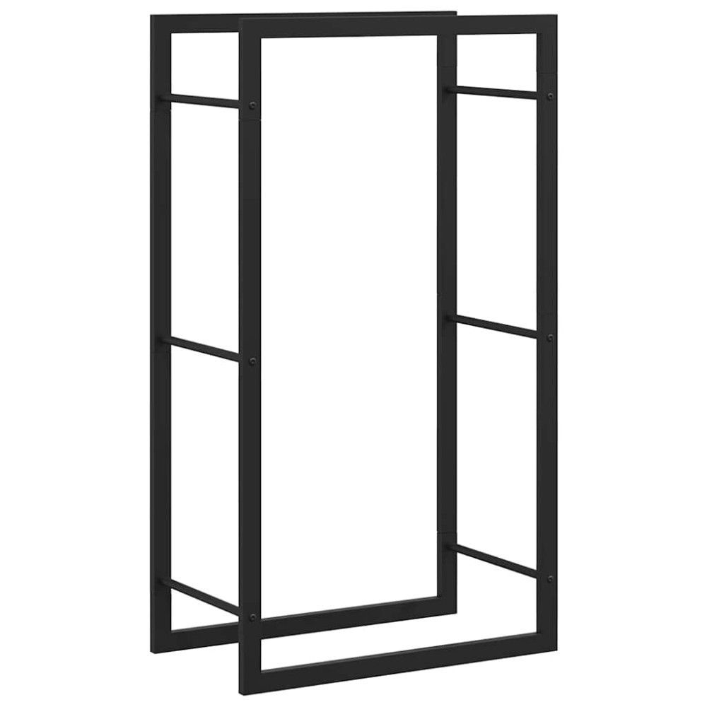 vidaXL Ραφιέρα Καυσόξυλων Ματ Μαύρο 50x28x94 εκ. Ατσάλι