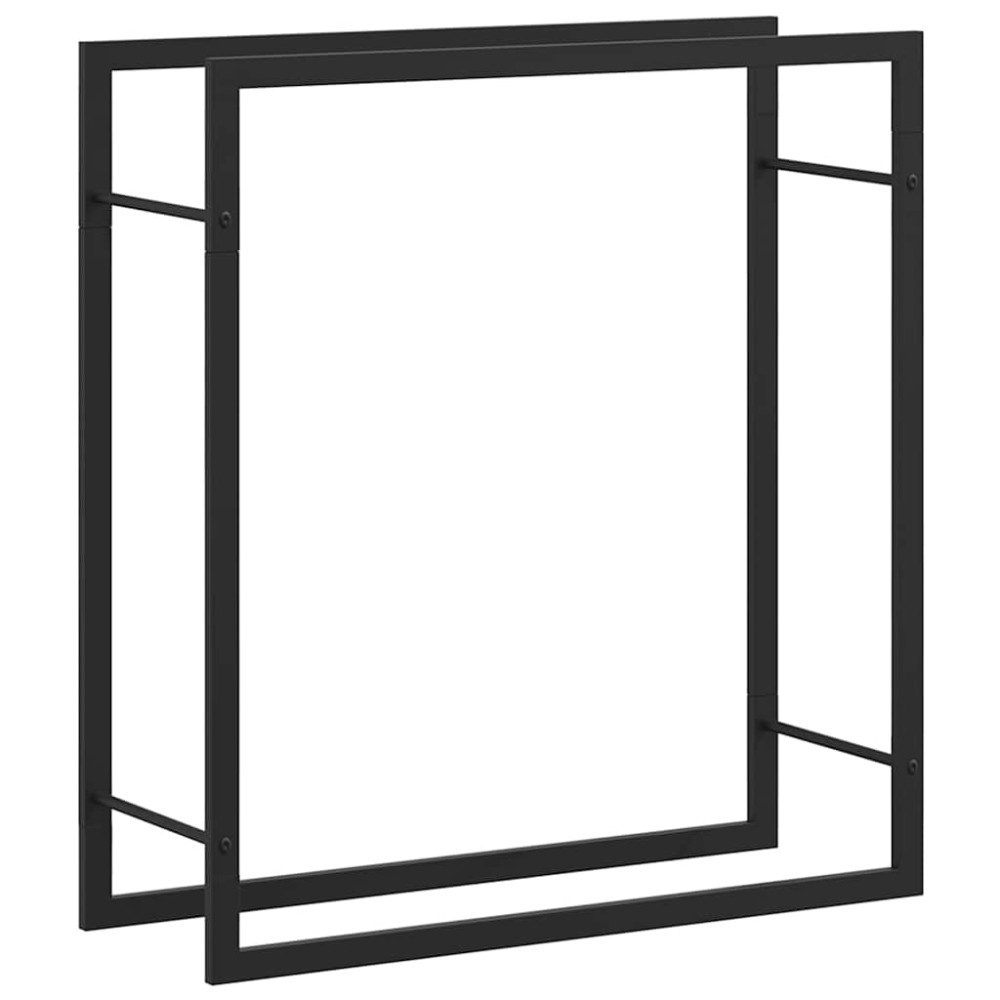 vidaXL Ραφιέρα Καυσόξυλων Ματ Μαύρο 80x28x86 εκ. Ατσάλι