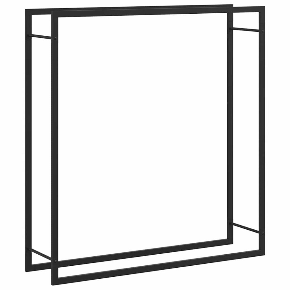 vidaXL Ραφιέρα Καυσόξυλων Ματ Μαύρο 110x28x116 εκ. Ατσάλι
