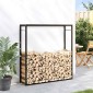 vidaXL Ραφιέρα Καυσόξυλων Ματ Μαύρο 110x28x116 εκ. Ατσάλι