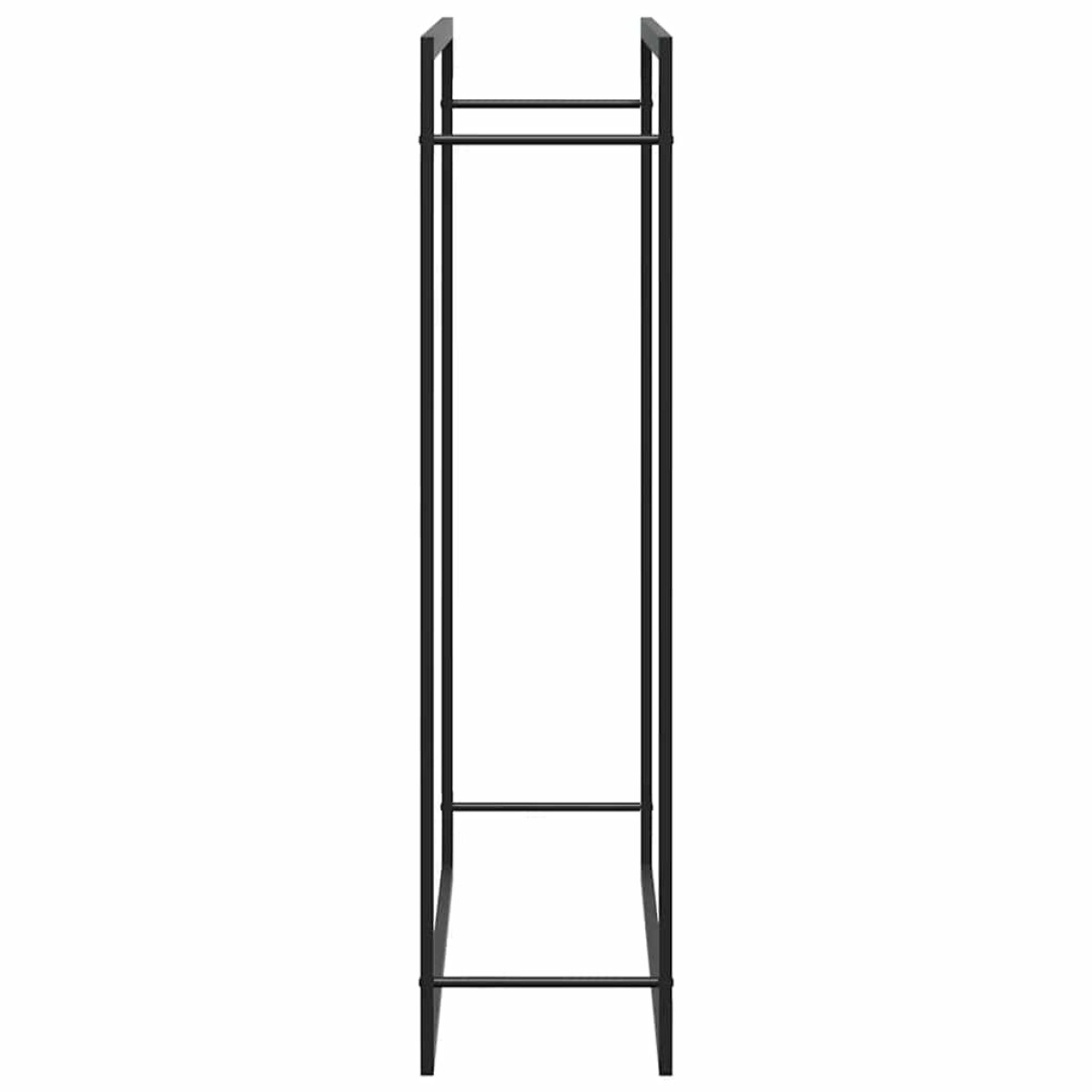 vidaXL Ραφιέρα Καυσόξυλων Ματ Μαύρο 110x28x116 εκ. Ατσάλι