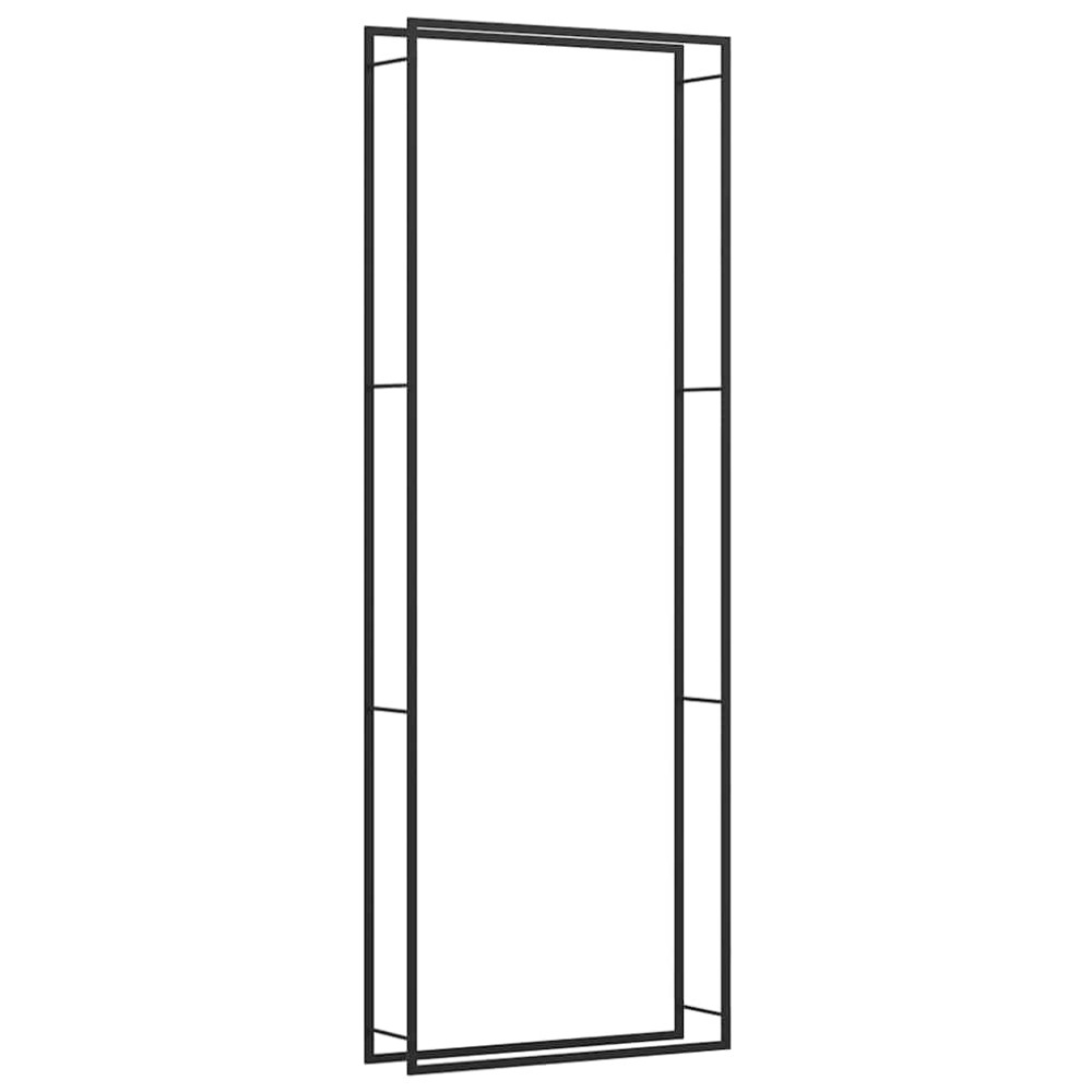 vidaXL Ραφιέρα Καυσόξυλων Ματ Μαύρο 110x28x312 εκ. Ατσάλι