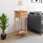 vidaXL Βοηθητικό Τραπέζι με Συρτάρι 25x25x60 εκ. Μασίφ Ξύλο Καρυδιάς