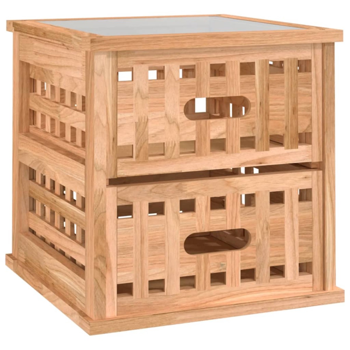 vidaXL Κομοδίνα 2 τεμ. 34 x 34 x 34 εκ. από Μασίφ Ξύλο Καρυδιάς