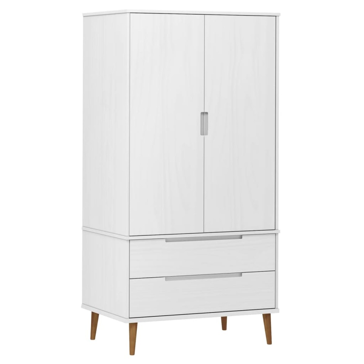 vidaXL Ντουλάπα MOLDE Λευκή 90x55x175 εκ. από Μασίφ Ξύλο Πεύκου
