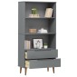 vidaXL Βιβλιοθήκη MOLDE Γκρι 85x35x170,5 εκ. από Μασίφ Ξύλο Πεύκου