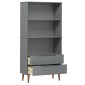 vidaXL Βιβλιοθήκη MOLDE Γκρι 85x35x170,5 εκ. από Μασίφ Ξύλο Πεύκου