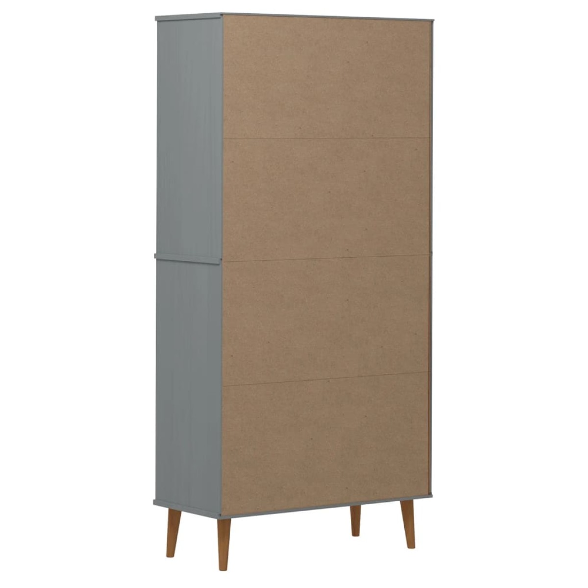vidaXL Βιβλιοθήκη MOLDE Γκρι 85x35x170,5 εκ. από Μασίφ Ξύλο Πεύκου