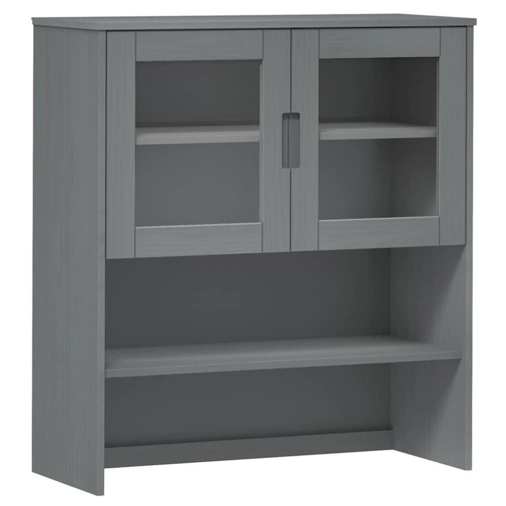vidaXL Πάνω Μέρος Ντουλαπιού MOLDE Γκρι 90x35x100 εκ. Μασίφ Πεύκο
