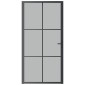 vidaXL Εσωτερική Πόρτα 102,5x201,5 εκ. Μαύρο Ματ Γυαλί και Αλουμίνιο