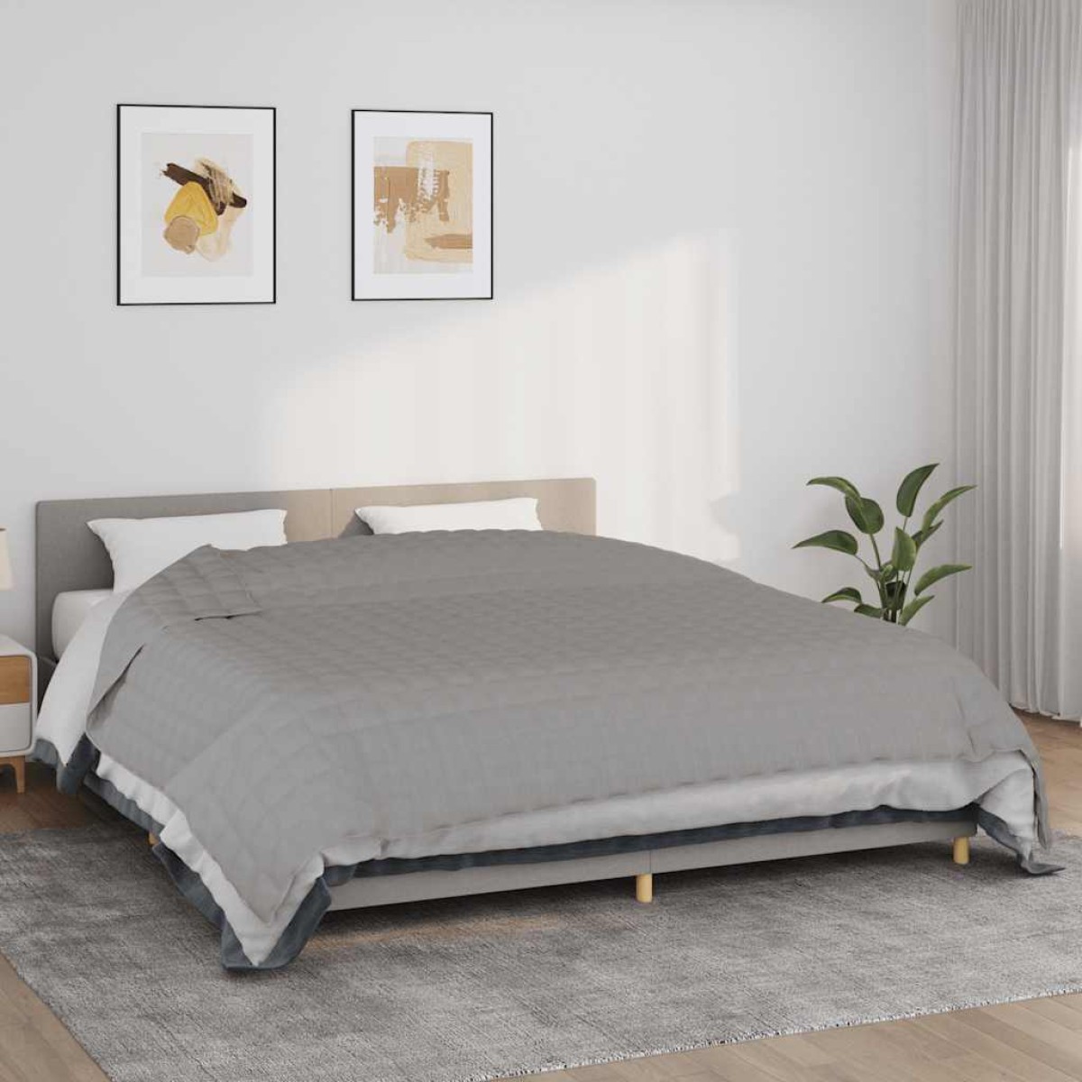 vidaXL Κουβέρτα Βαρύτητας Γκρι 220 x 260 εκ. 15 κ. Υφασμάτινη