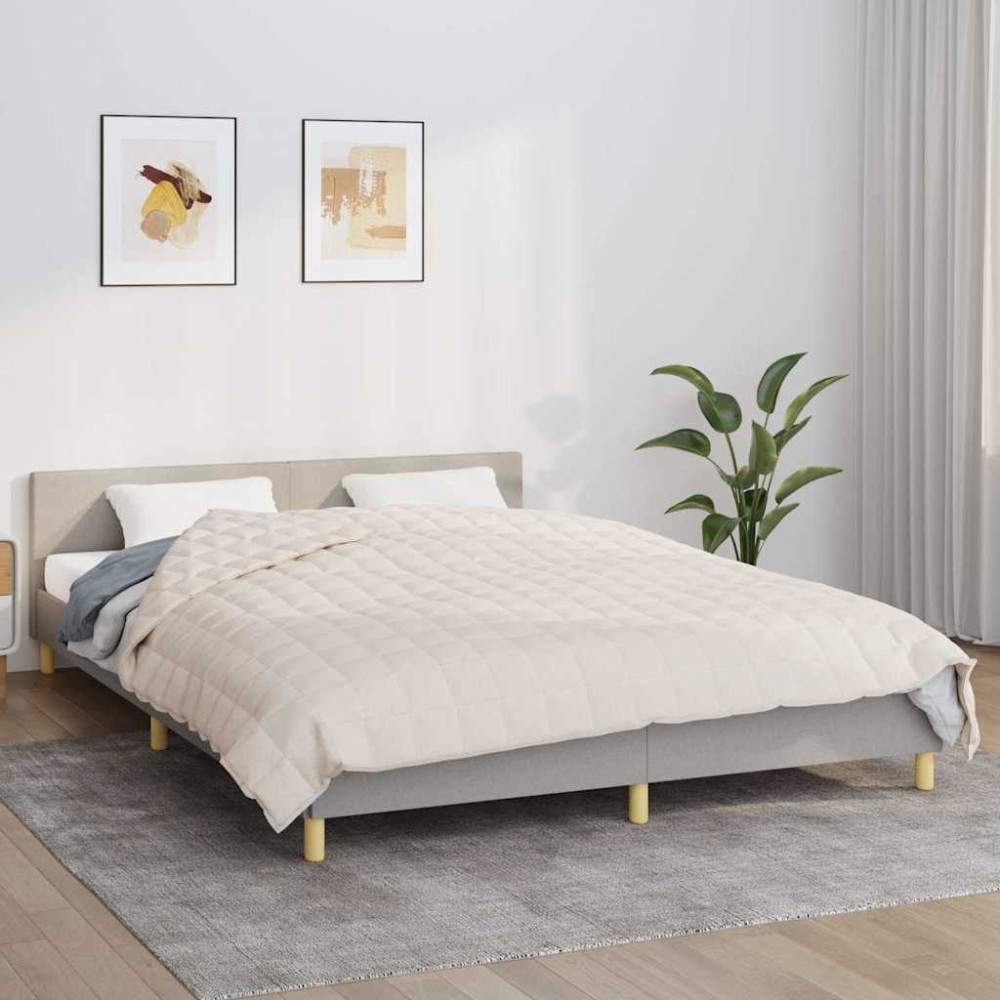 vidaXL Κουβέρτα Βαρύτητας Ανοιχτό Κρεμ 200 x 225 εκ. 13 κ. Υφασμάτινη