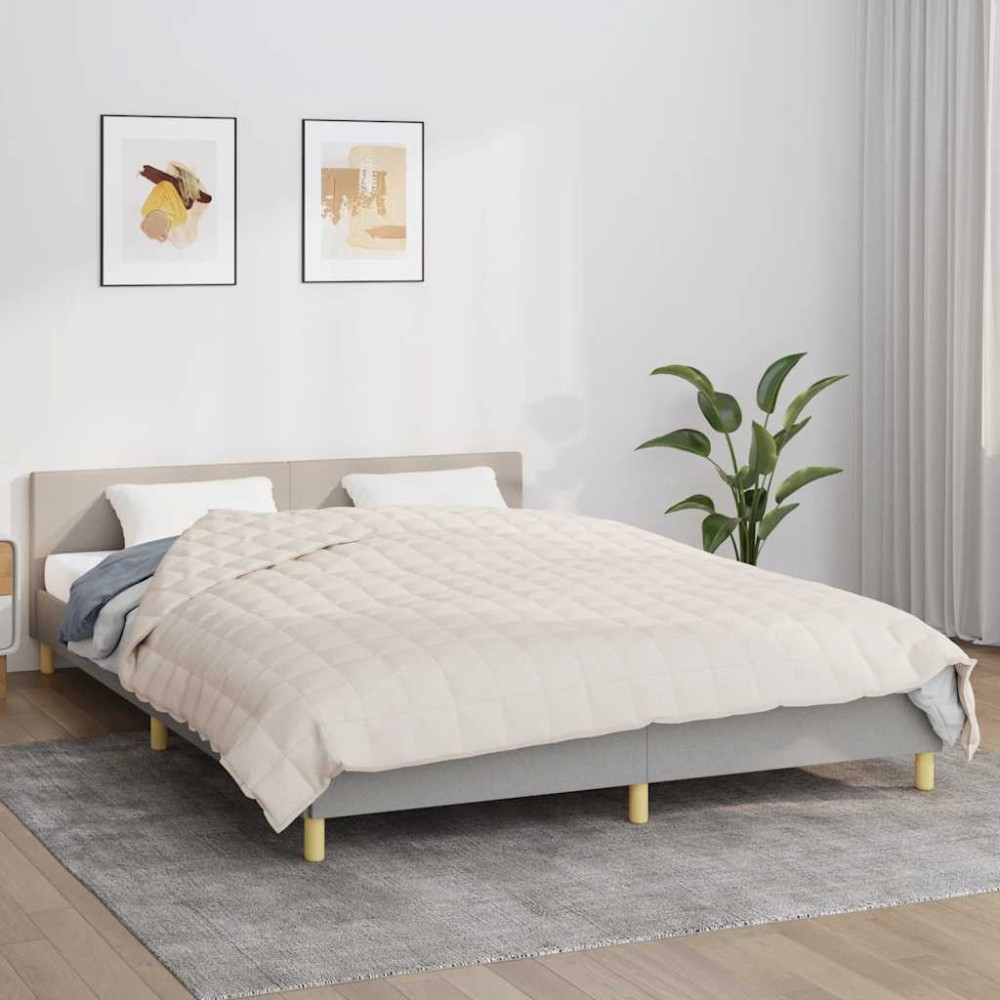 vidaXL Κουβέρτα Βαρύτητας Ανοιχτό Κρεμ 220 x 235 εκ. 15 κ. Υφασμάτινη