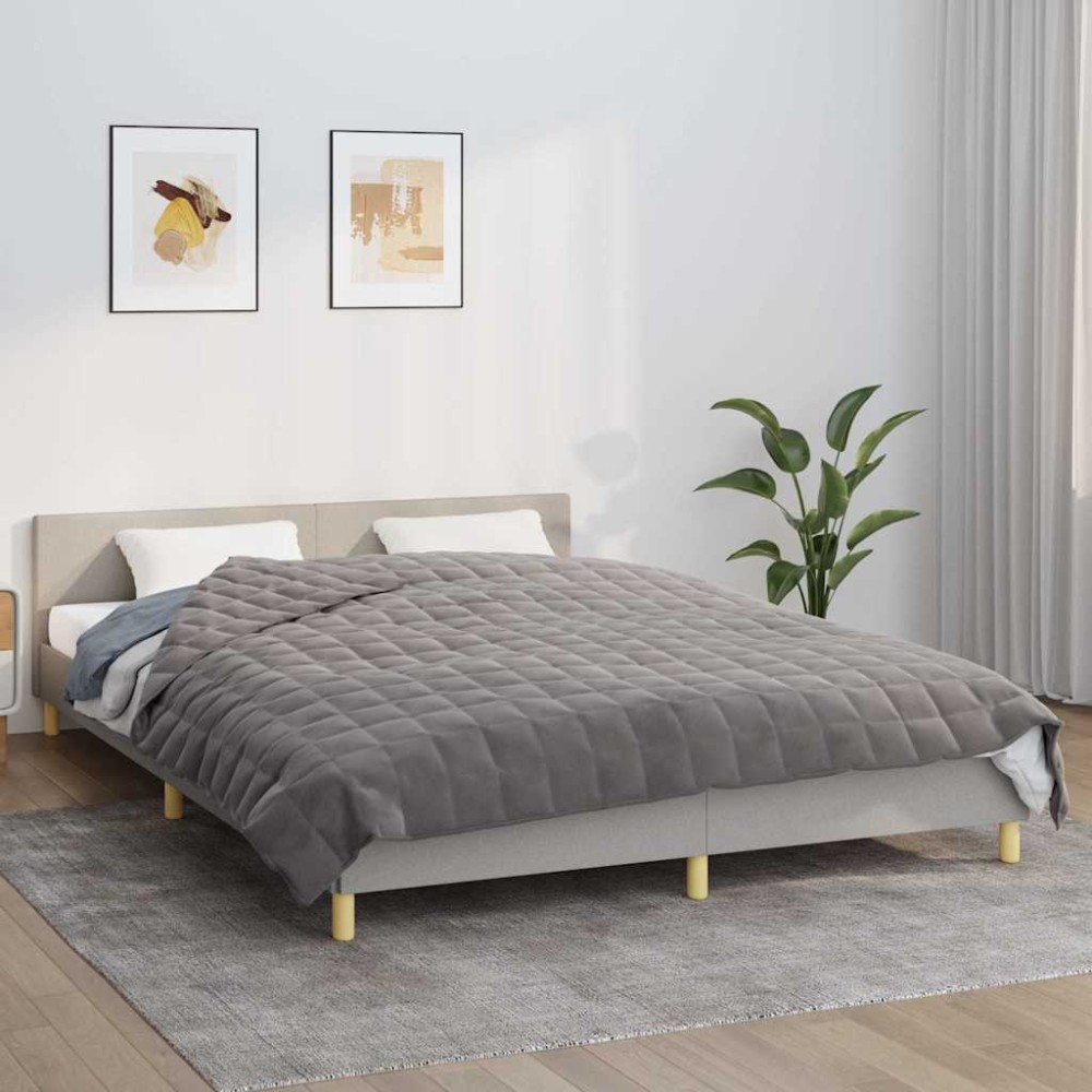 vidaXL Κουβέρτα Βαρύτητας Γκρι 200 x 225 εκ. 9 κ. Υφασμάτινη