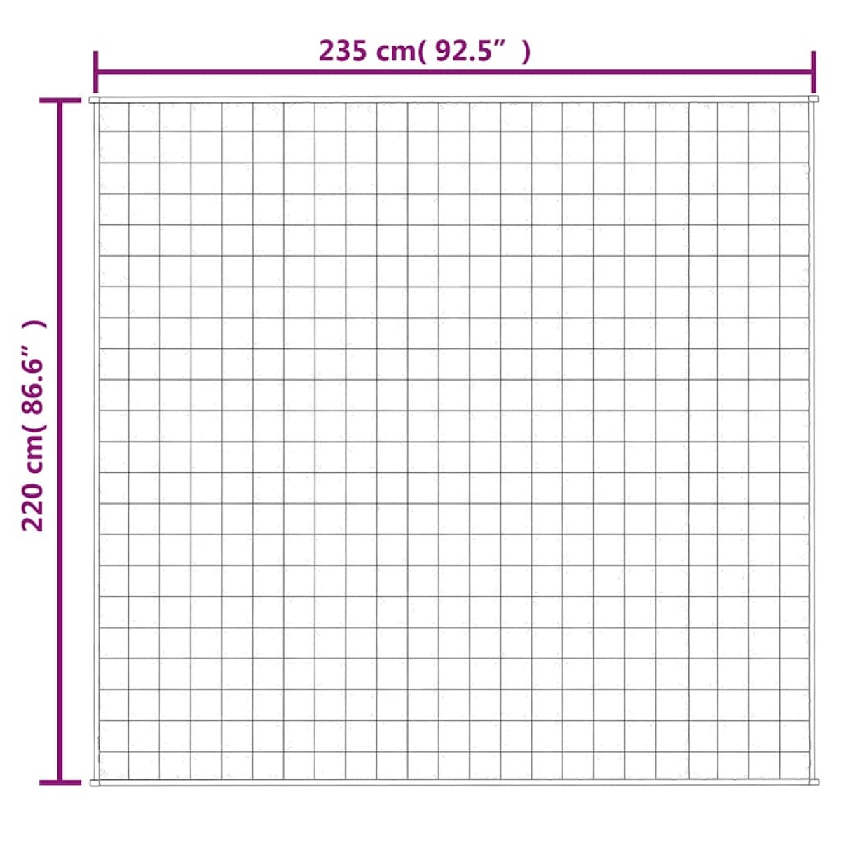 vidaXL Κουβέρτα Βαρύτητας Γκρι 220 x 235 εκ. 11 κ. Υφασμάτινη