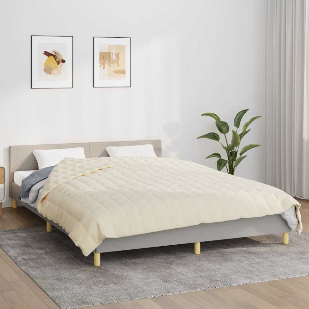 vidaXL Κουβέρτα Βαρύτητας Ανοιχτό Κρεμ 200 x 200 εκ. 9 κ. Υφασμάτινη