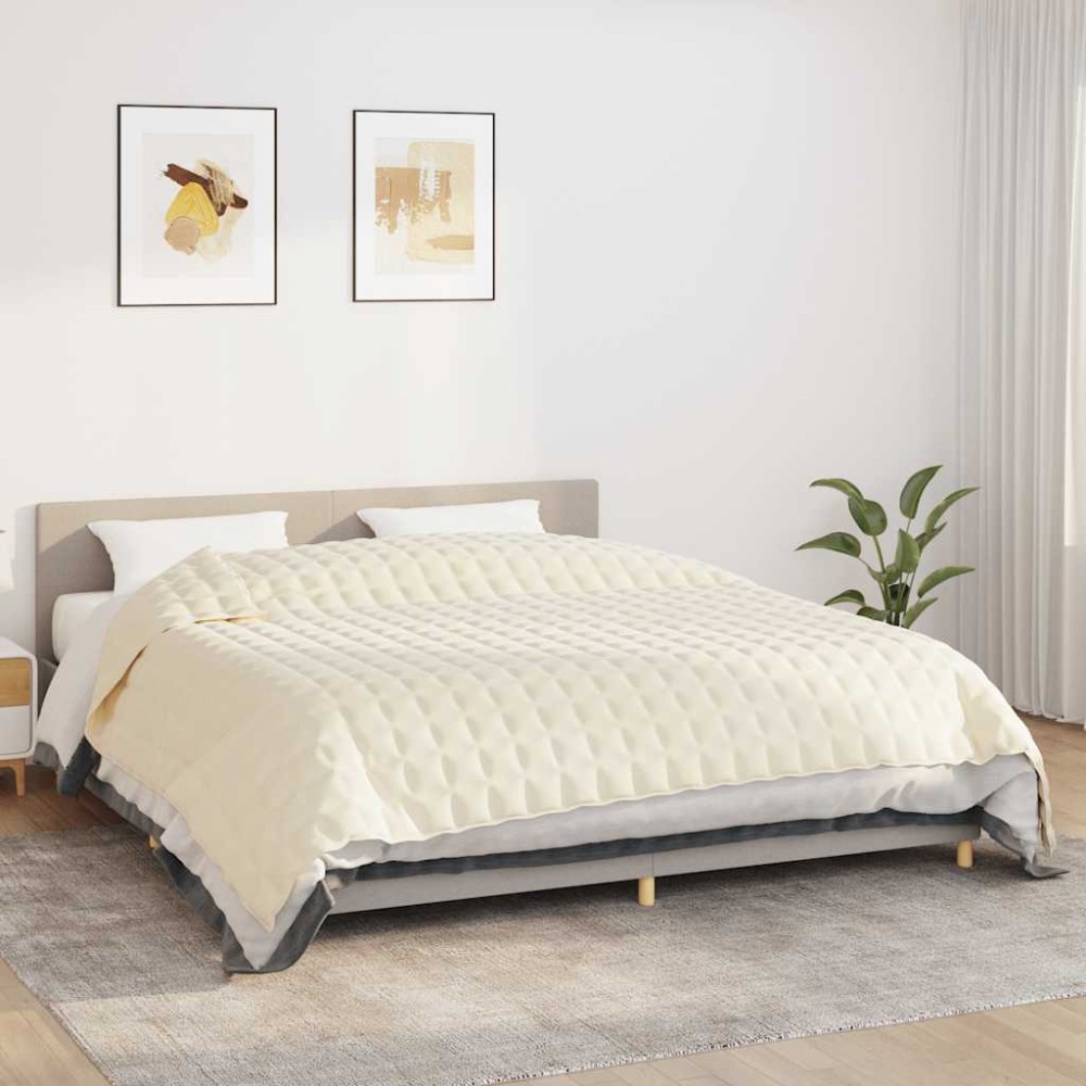vidaXL Κουβέρτα Βαρύτητας Ανοιχτό Κρεμ 220 x 260 εκ. 11 κ. Υφασμάτινη