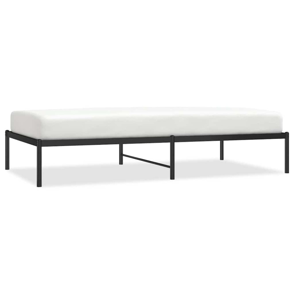 vidaXL Μεταλλικό πλαίσιο κρεβατιού Μαύρο 100x190 cm