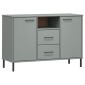 vidaXL Ντουλάπι OSLO Γκρι 113x40x77 εκ. Μασίφ Ξύλο με Μετ. Πόδια