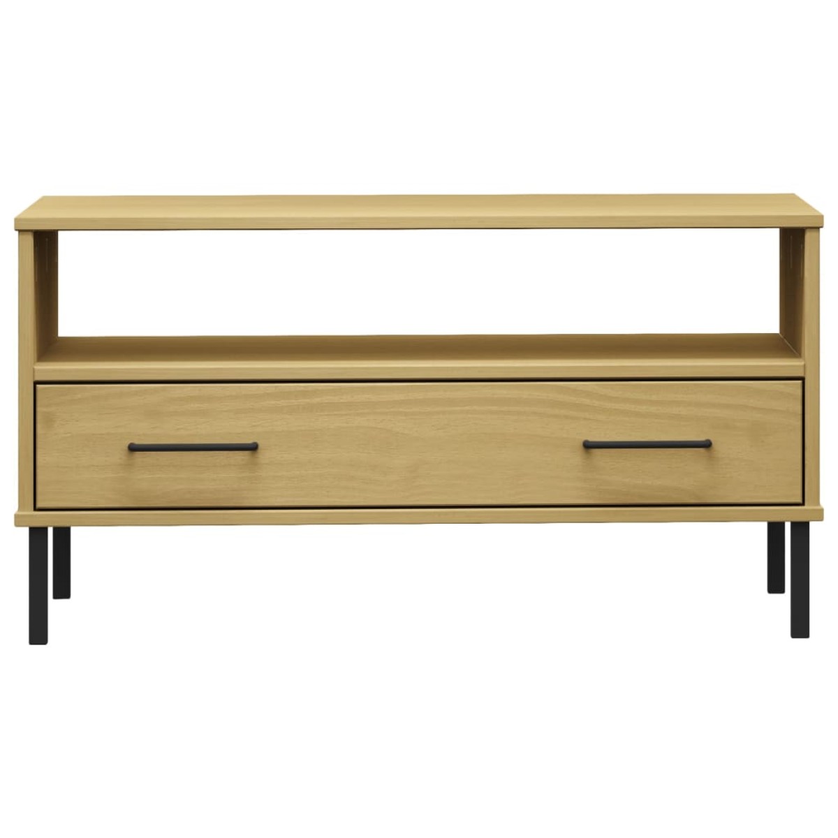 vidaXL Τραπεζάκι Σαλονιού OSLO Καφέ 85x50x45 εκ. Μασίφ Ξύλο Μετ. Πόδια