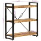 vidaXL Βιβλιοθήκη με 3 Επίπεδα 77x30x80 εκ Μασίφ Ξύλο Μάνγκο & Σίδηρος