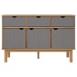 vidaXL Συρταριέρα OTTA Καφέ και Γκρι 114x43x73,5 εκ. Μασίφ Ξύλο Πεύκου