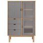 vidaXL Ντουλάπι OTTA Καφέ & Γκρι 85x43x125 εκ. από Μασίφ Ξύλο Πεύκου