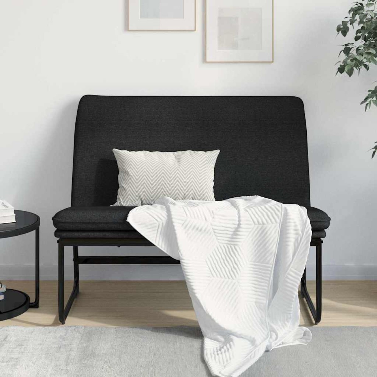 vidaXL Πάγκος Μαύρος 100x75x76 εκ. Υφασμάτινη