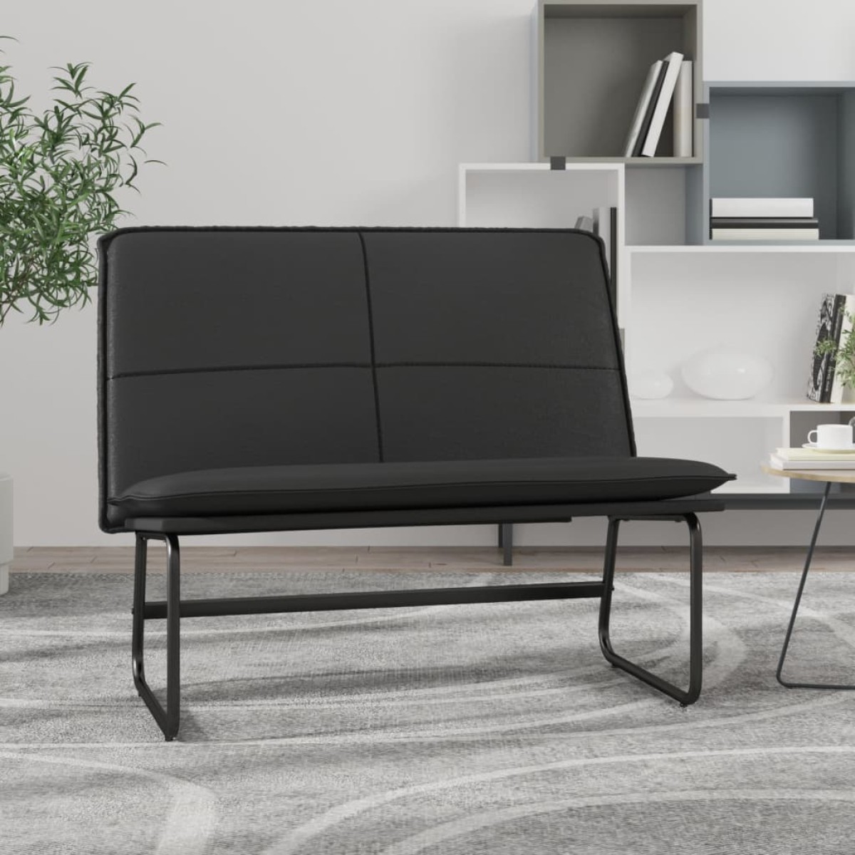 vidaXL Πάγκος Μαύρος 100 x 75 x 76 εκ. από Συνθετικό Δέρμα