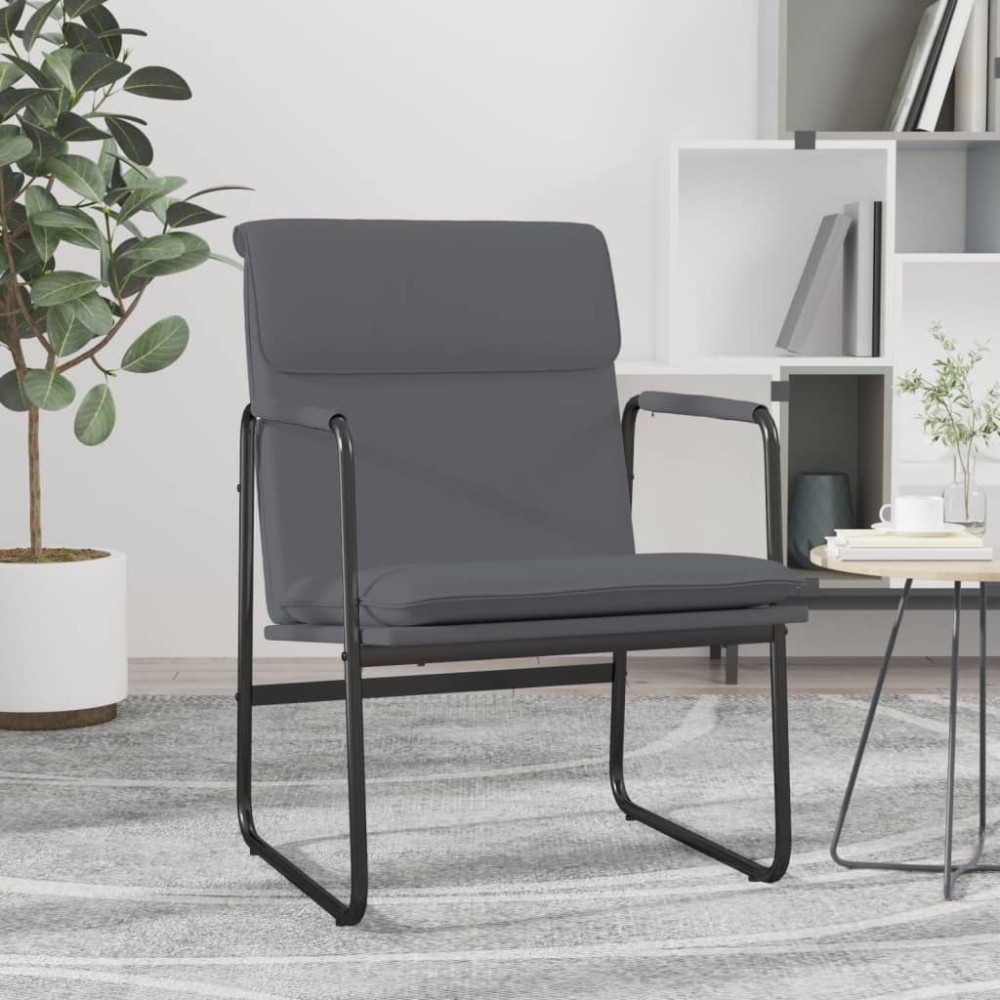 vidaXL Πολυθρόνα Γκρι 55 x 64 x 80 εκ. από Συνθετικό Δέρμα