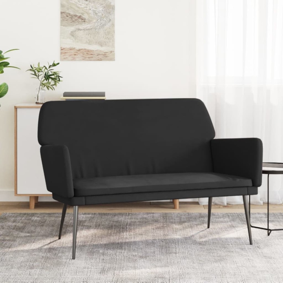 vidaXL Πάγκος Μαύρος 108x79x79 εκ. Βελούδινος