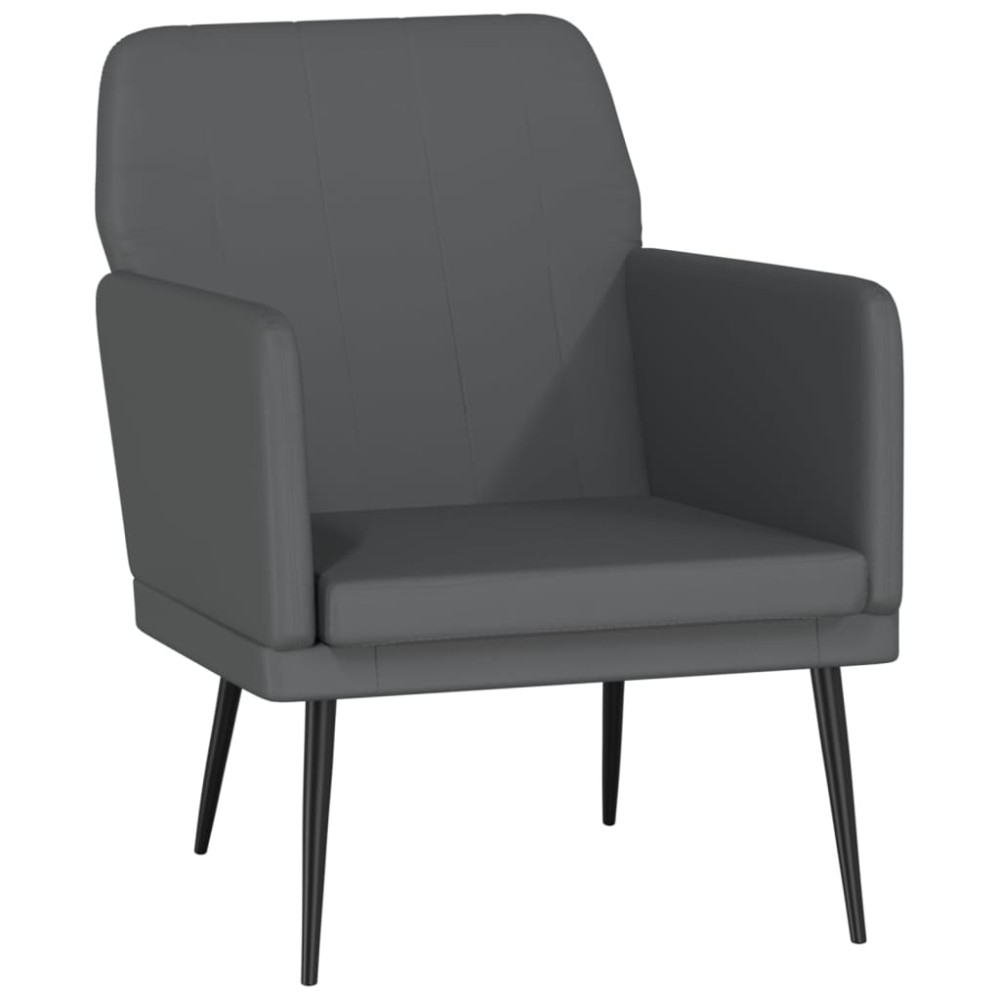 vidaXL Πολυθρόνα Γκρι 61 x 78 x 80 εκ. από Συνθετικό Δέρμα