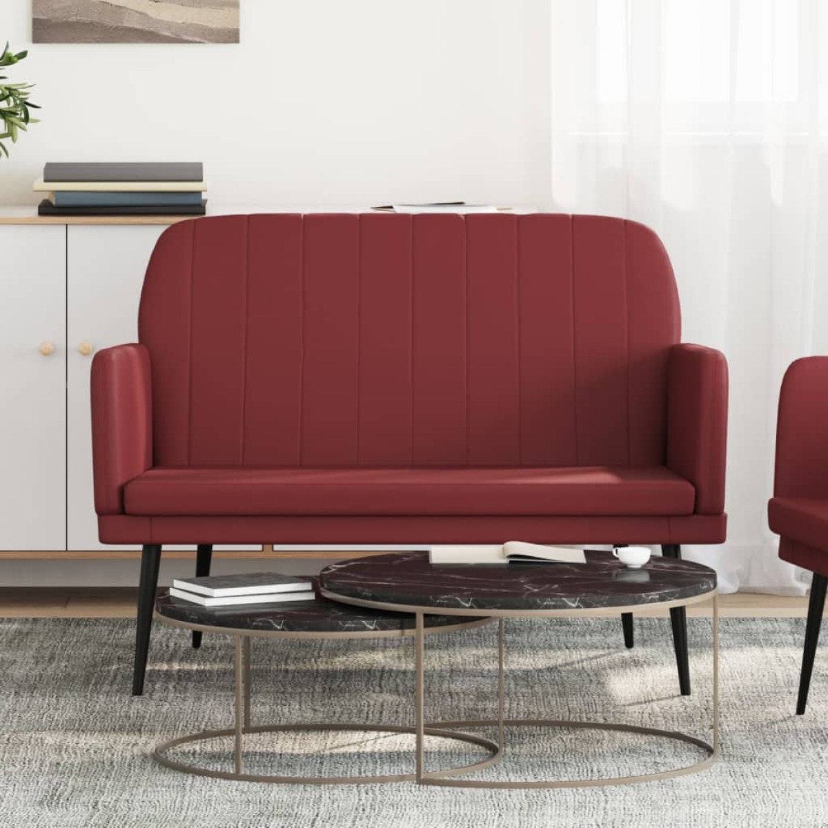 vidaXL Πάγκος Μπορντό 107 x 80 x 81 εκ. από Συνθετικό Δέρμα