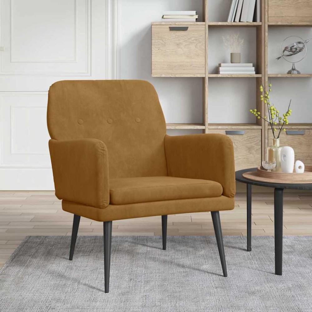 vidaXL Πολυθρόνα Καφέ 62 x 79x 79 εκ. Βελούδινη