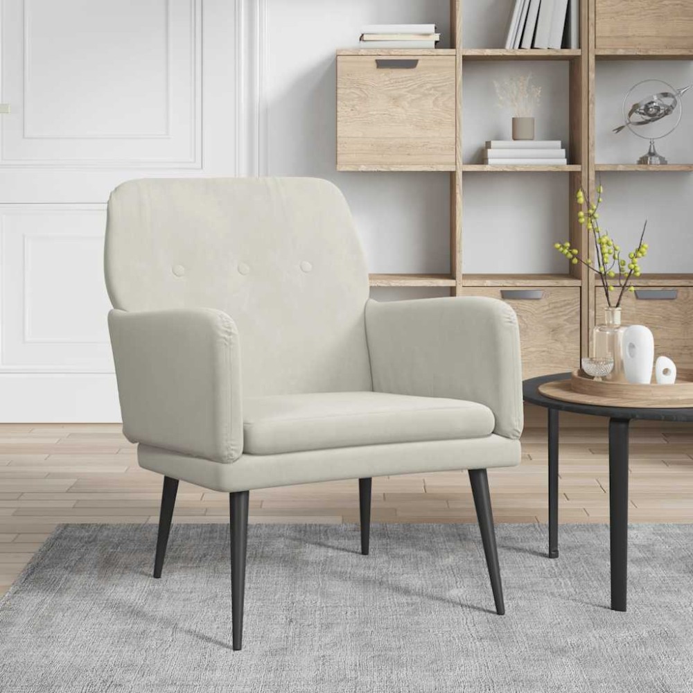 vidaXL Πολυθρόνα Κρεμ 62 x 79x 79 εκ. Βελούδινη
