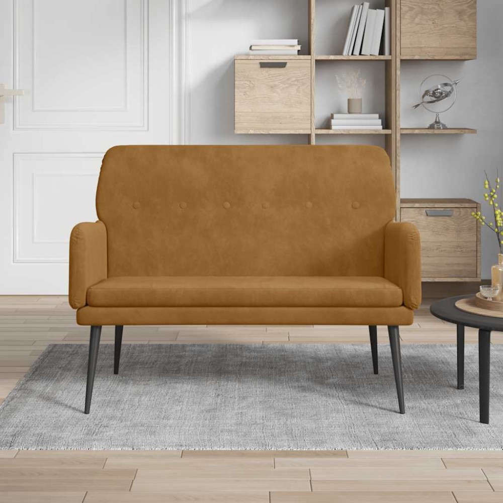 vidaXL Πάγκος Καφέ 108x79x79 εκ. Βελούδινος