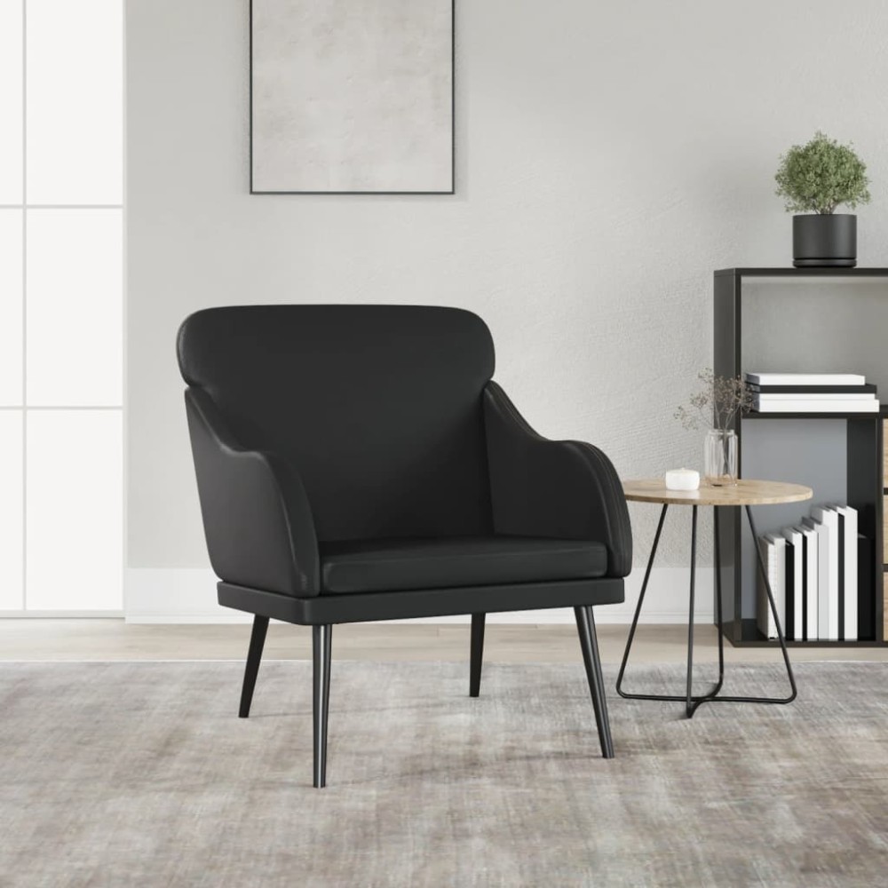 vidaXL Πολυθρόνα Μαύρη 63 x 76 x 80 εκ. από Συνθετικό Δέρμα